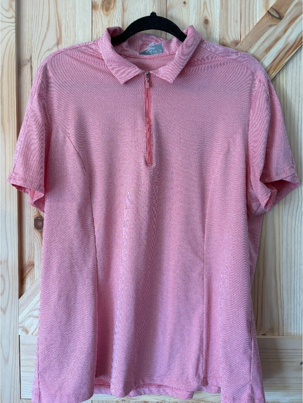 Callaway Opti-Dri Pink Golf Polo Shirt XL Short Sleeve 1/4 Zip Athletic
